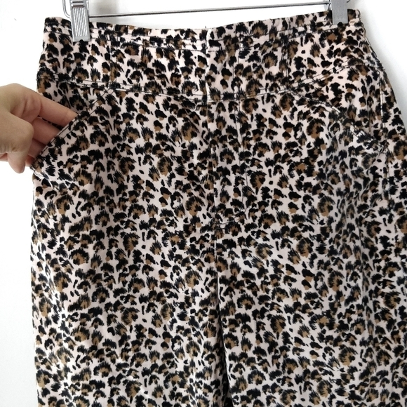 Rebecca Taylor Leopard Print Velveteen Pant sz 4 - Picture 5 of 8